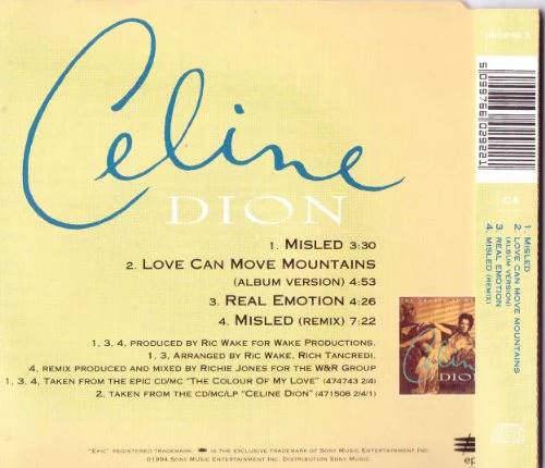 CELINE DION Misled CD